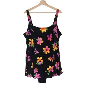 Kathy Ireland Plus Swim dress floral Print